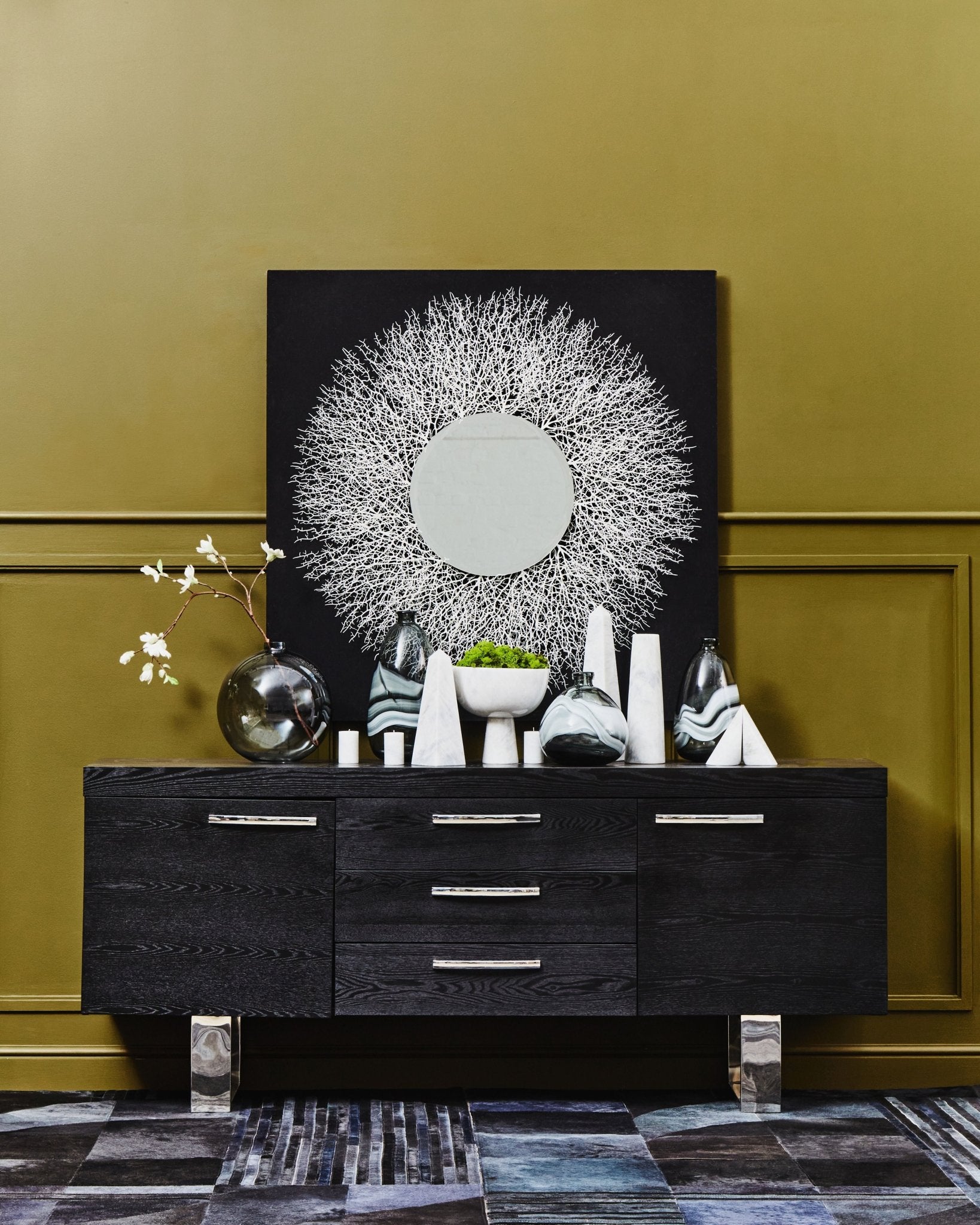 Vida Large White Marble Pedestal Bowl - Skandi London