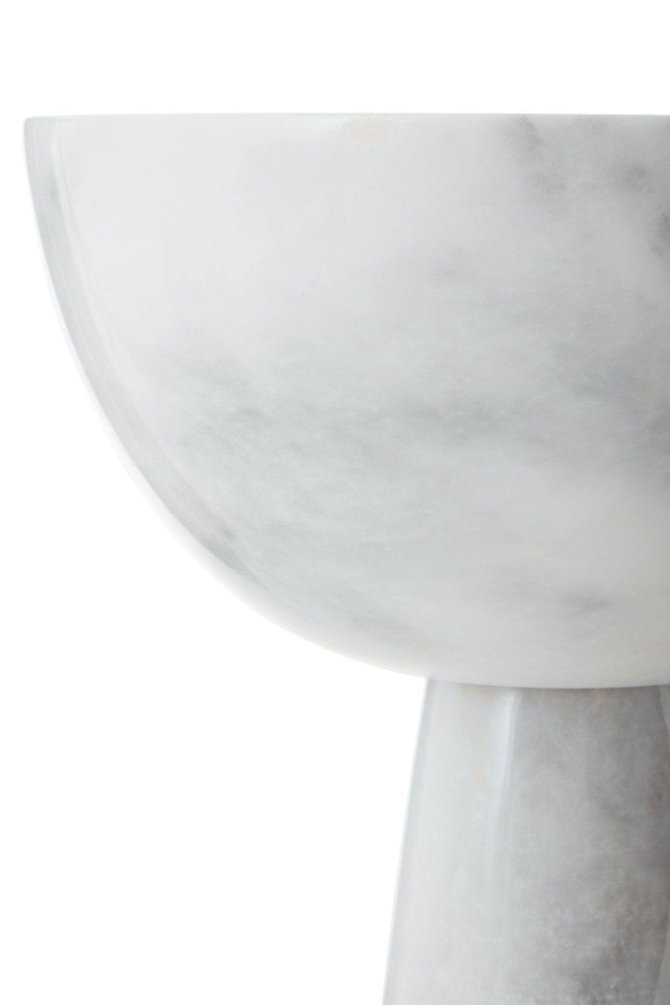 Vida Large White Marble Pedestal Bowl - Skandi London