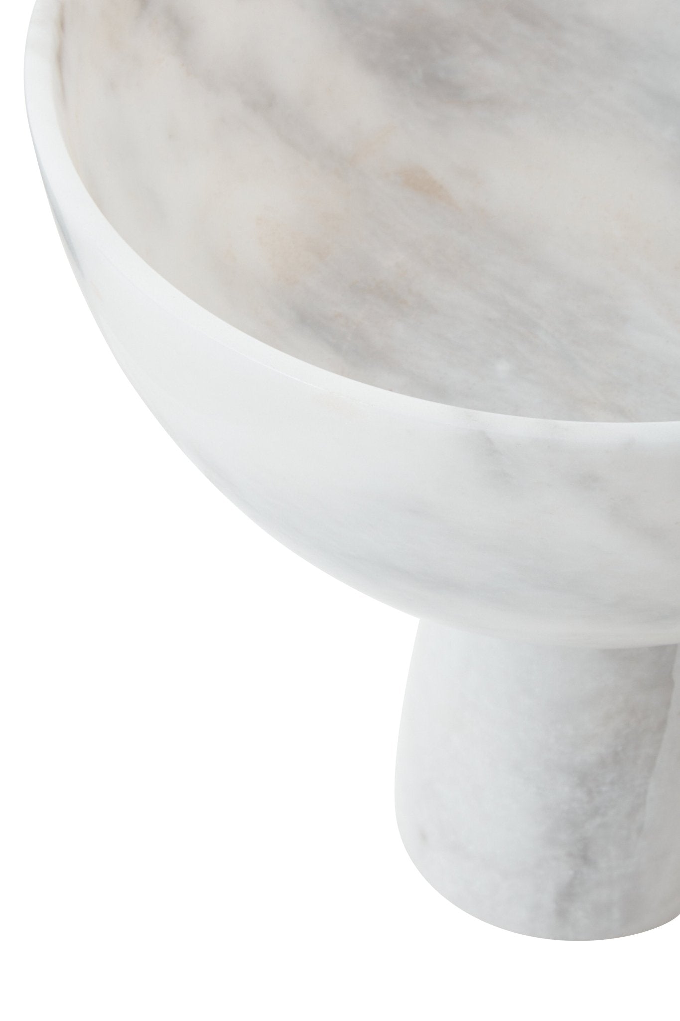 Vida Large White Marble Pedestal Bowl - Skandi London
