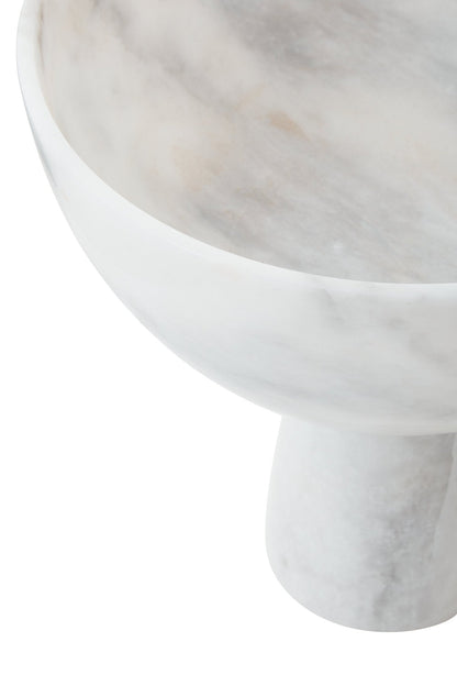 Vida Large White Marble Pedestal Bowl - Skandi London