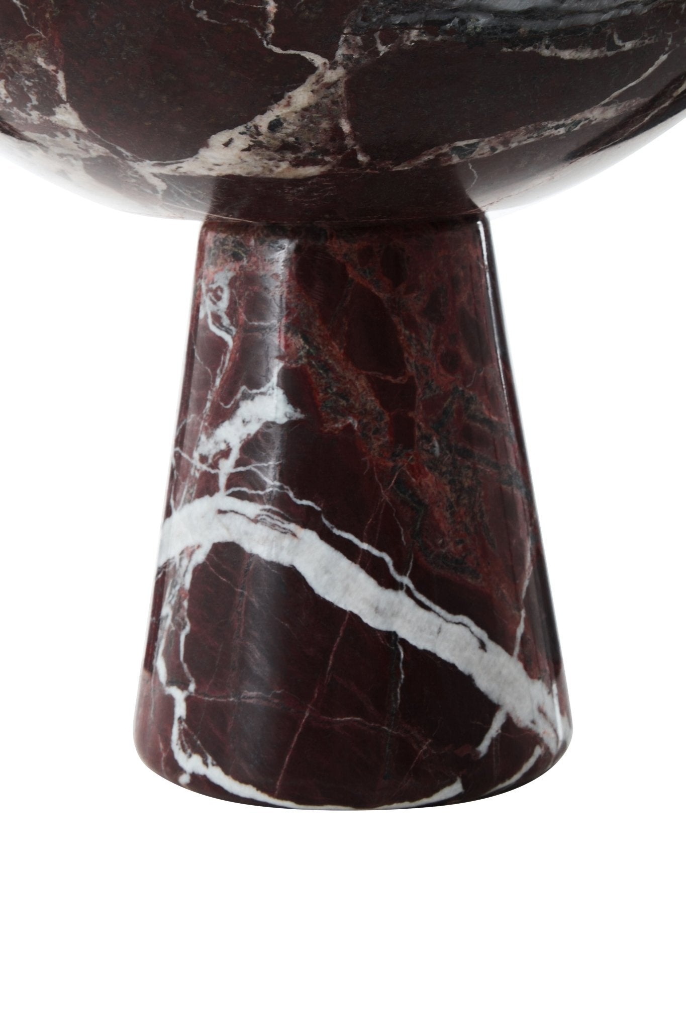 Vida Large Red Marble Pedestal Bowl - Skandi London