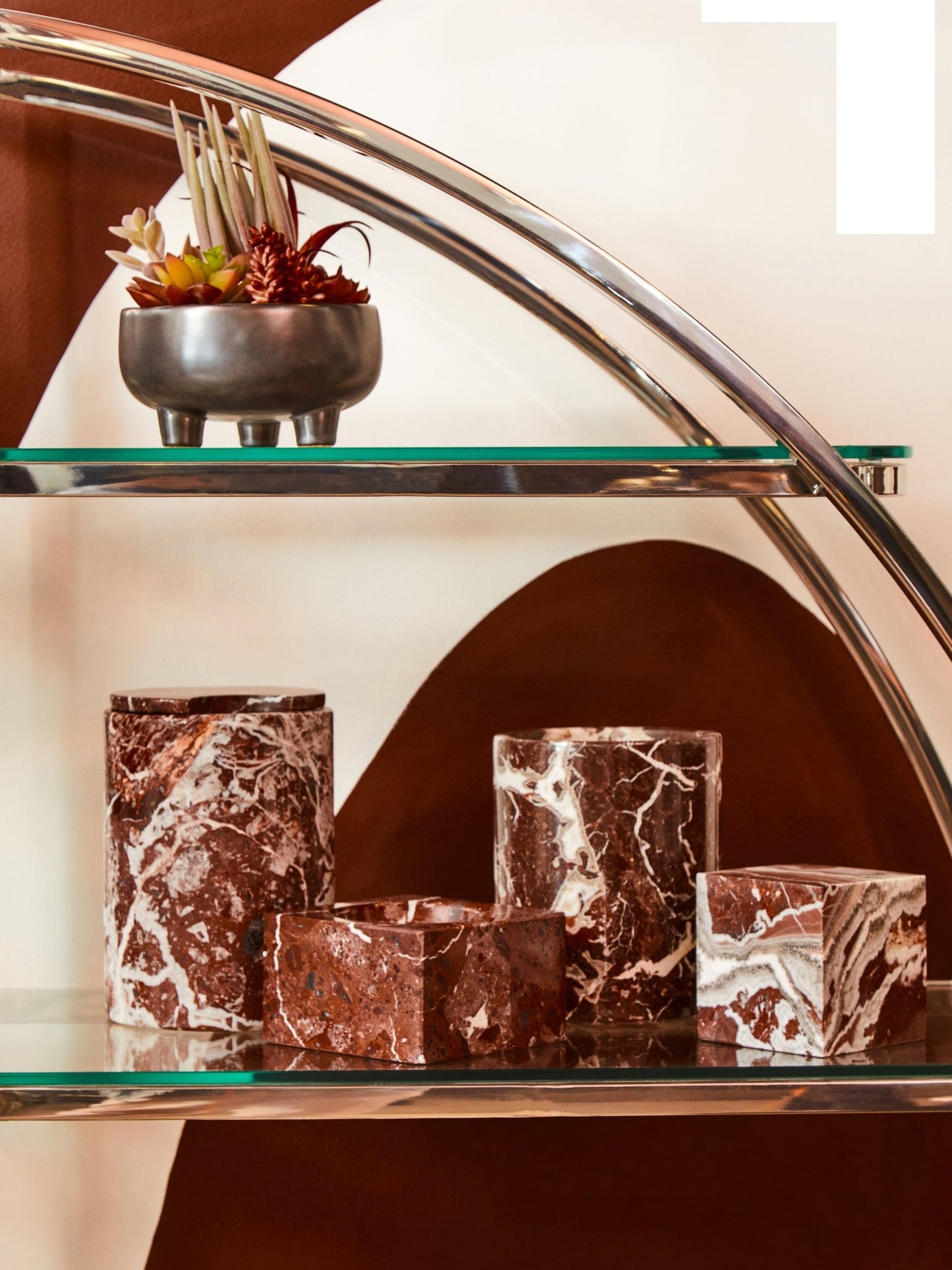 Vida Square Red Marble Bowl - Skandi London