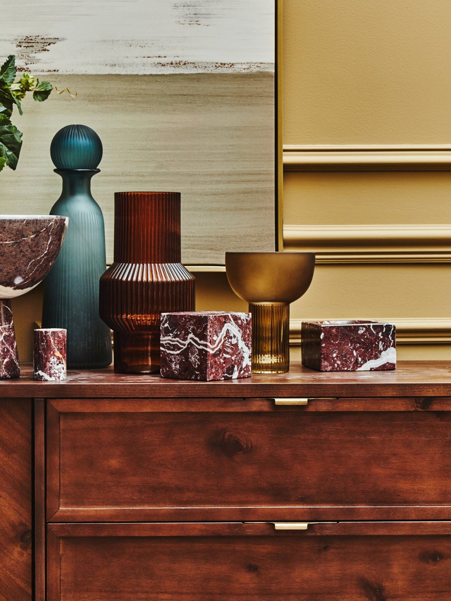 Vida Square Red Marble Bowl - Skandi London