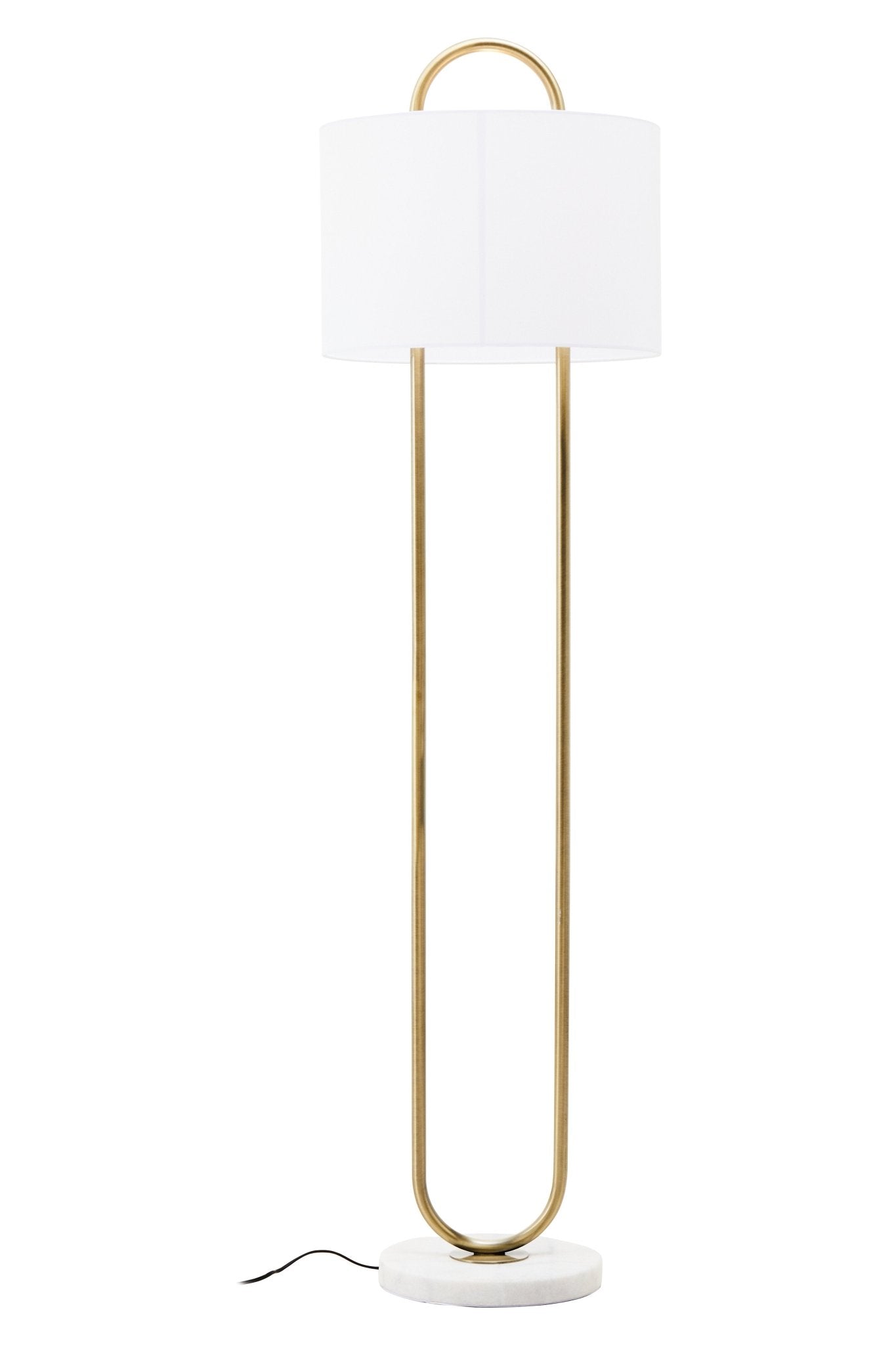 Knute White And Gold Floor Lamp - Skandi London