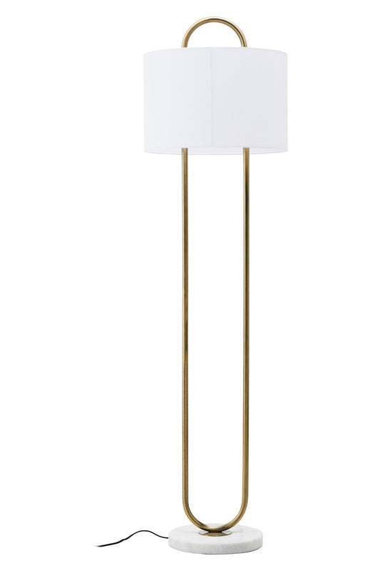 Knute White And Gold Floor Lamp - Skandi London