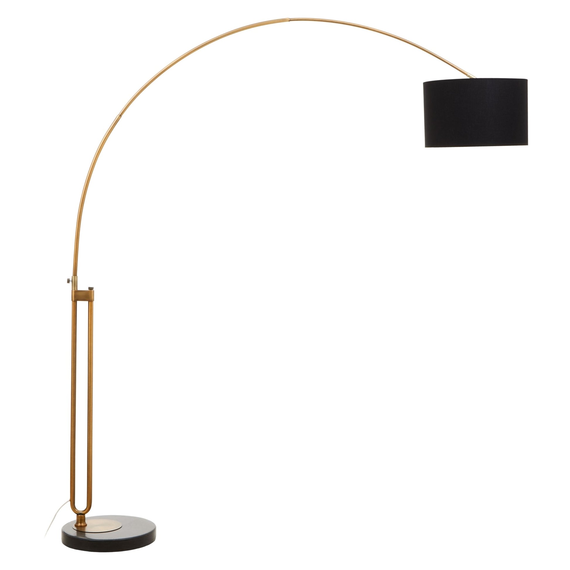 Gerda Antique Brass Floor Lamp with Black Marble Base - Skandi London