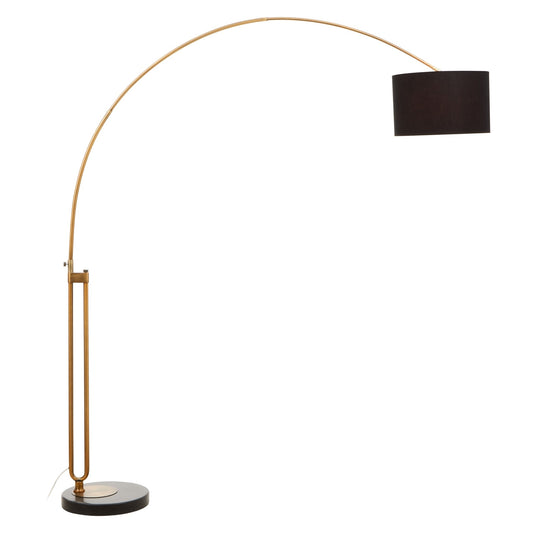 Gerda Antique Brass Floor Lamp with Black Marble Base - Skandi London