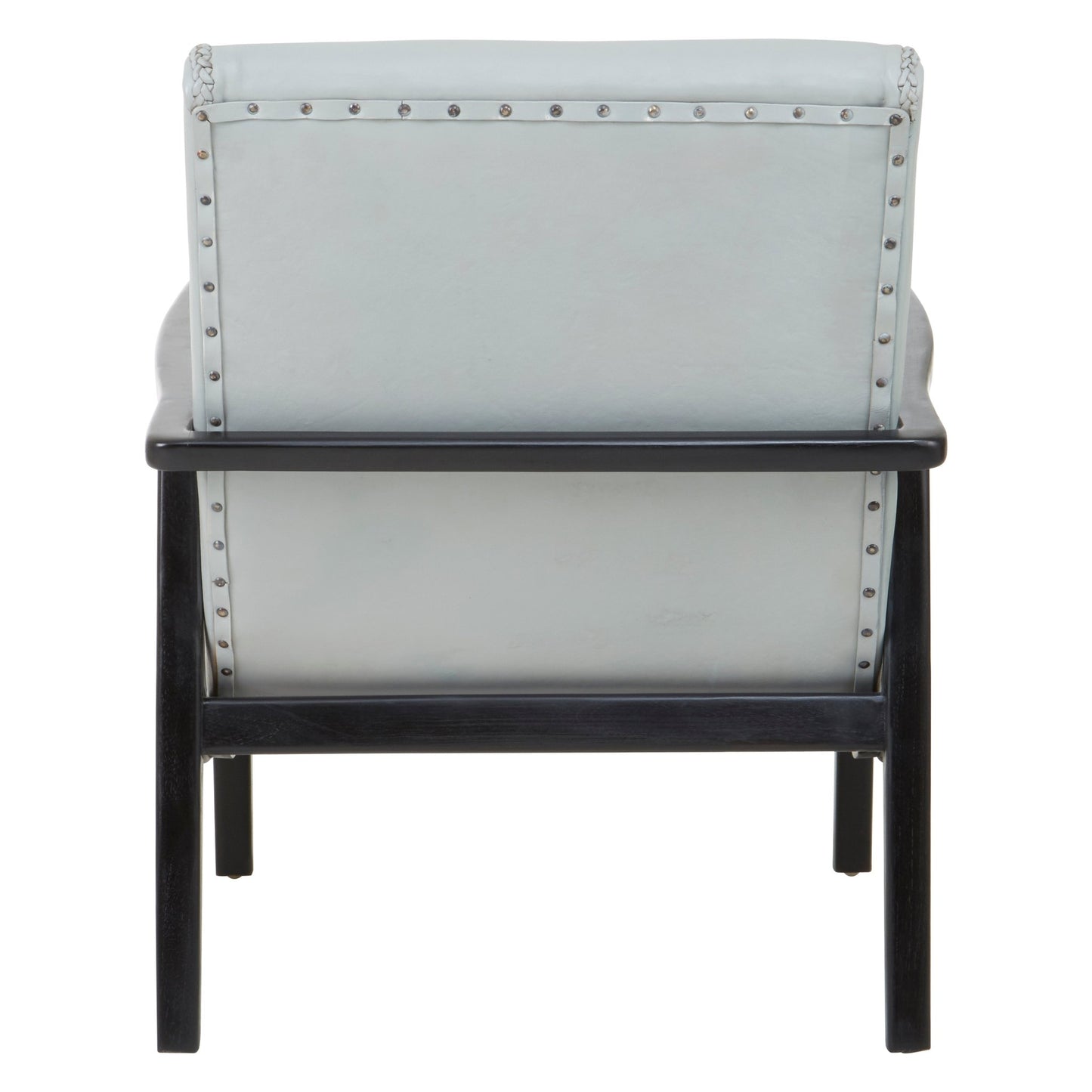 Hansel Grey Leather Curved Seat Chair - Skandi London