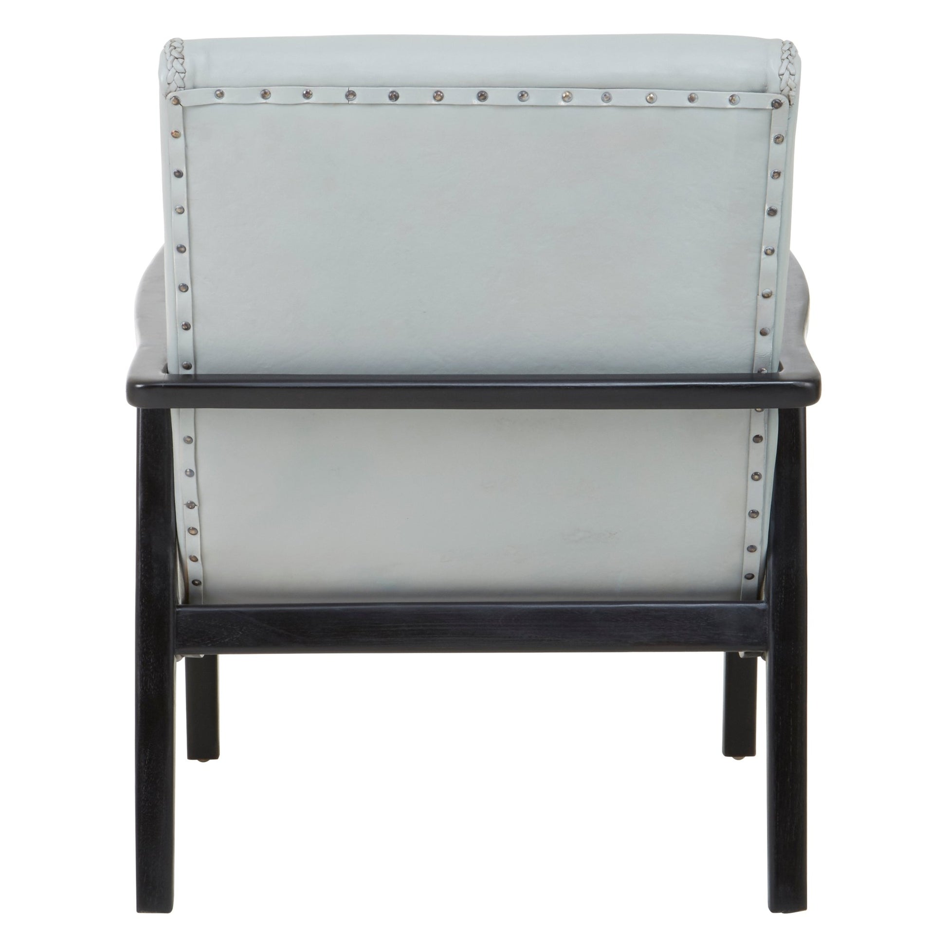 Hansel Grey Leather Curved Seat Chair - Skandi London