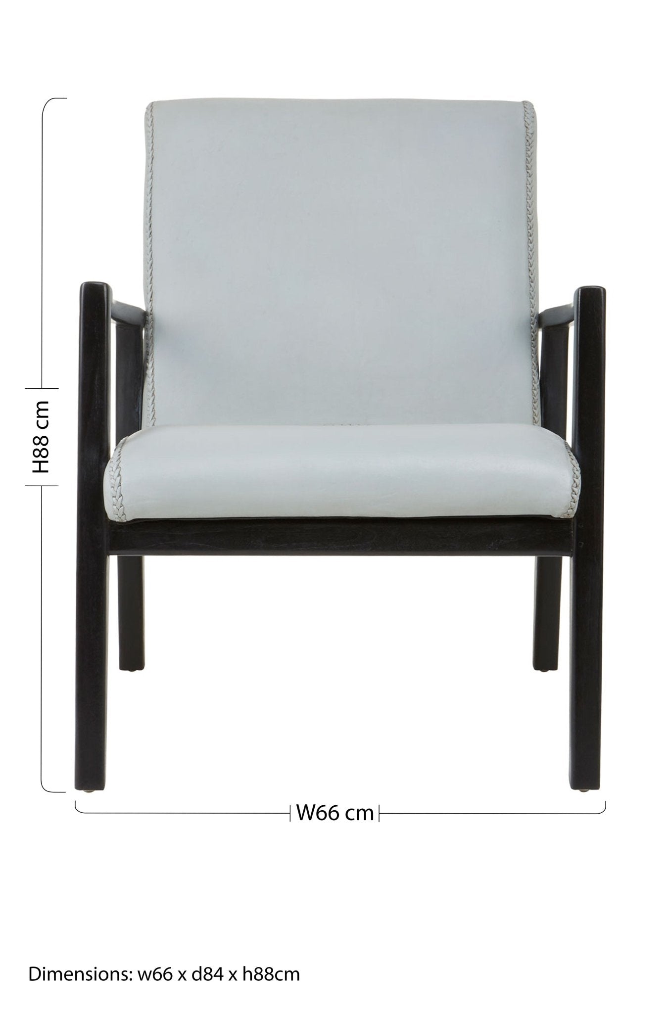 Hansel Grey Leather Curved Seat Chair - Skandi London
