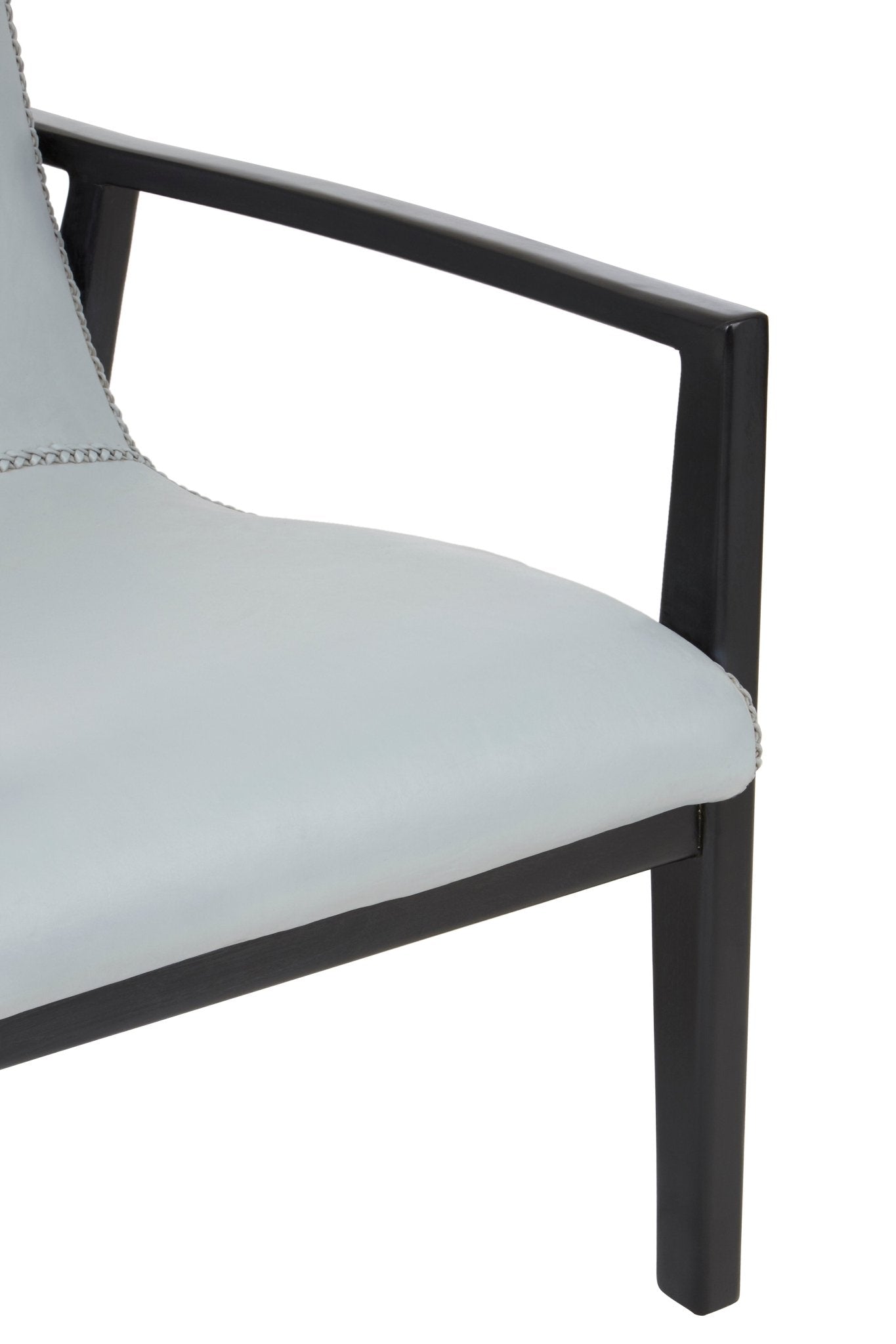 Hansel Grey Leather Curved Seat Chair - Skandi London
