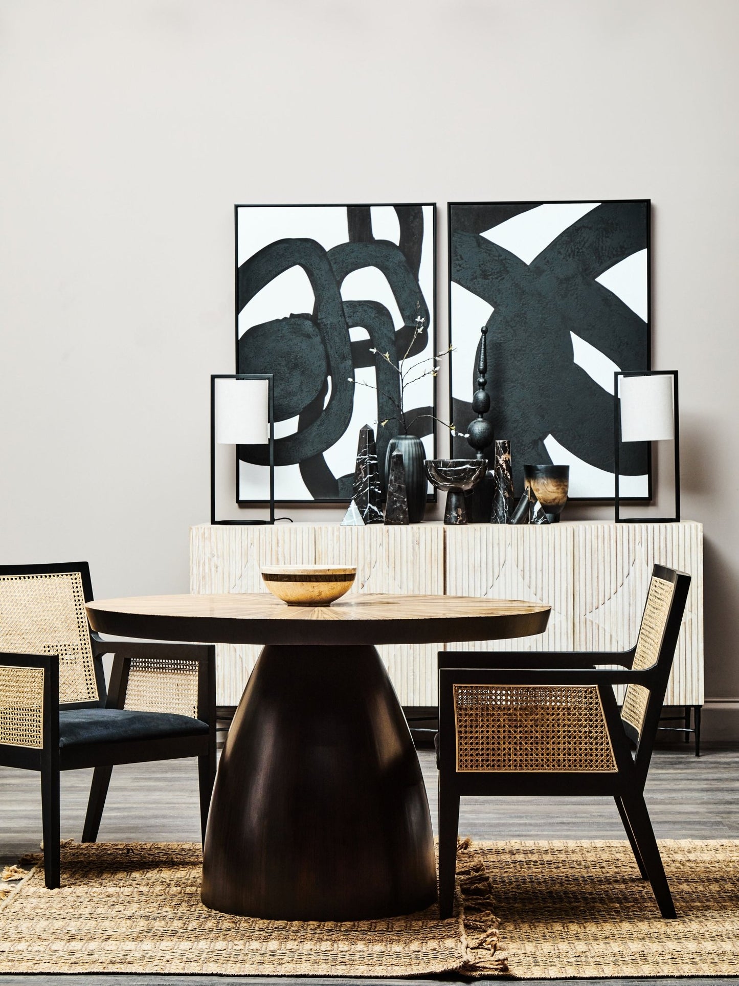 Carin Cane Rattan Back Chair - Skandi London