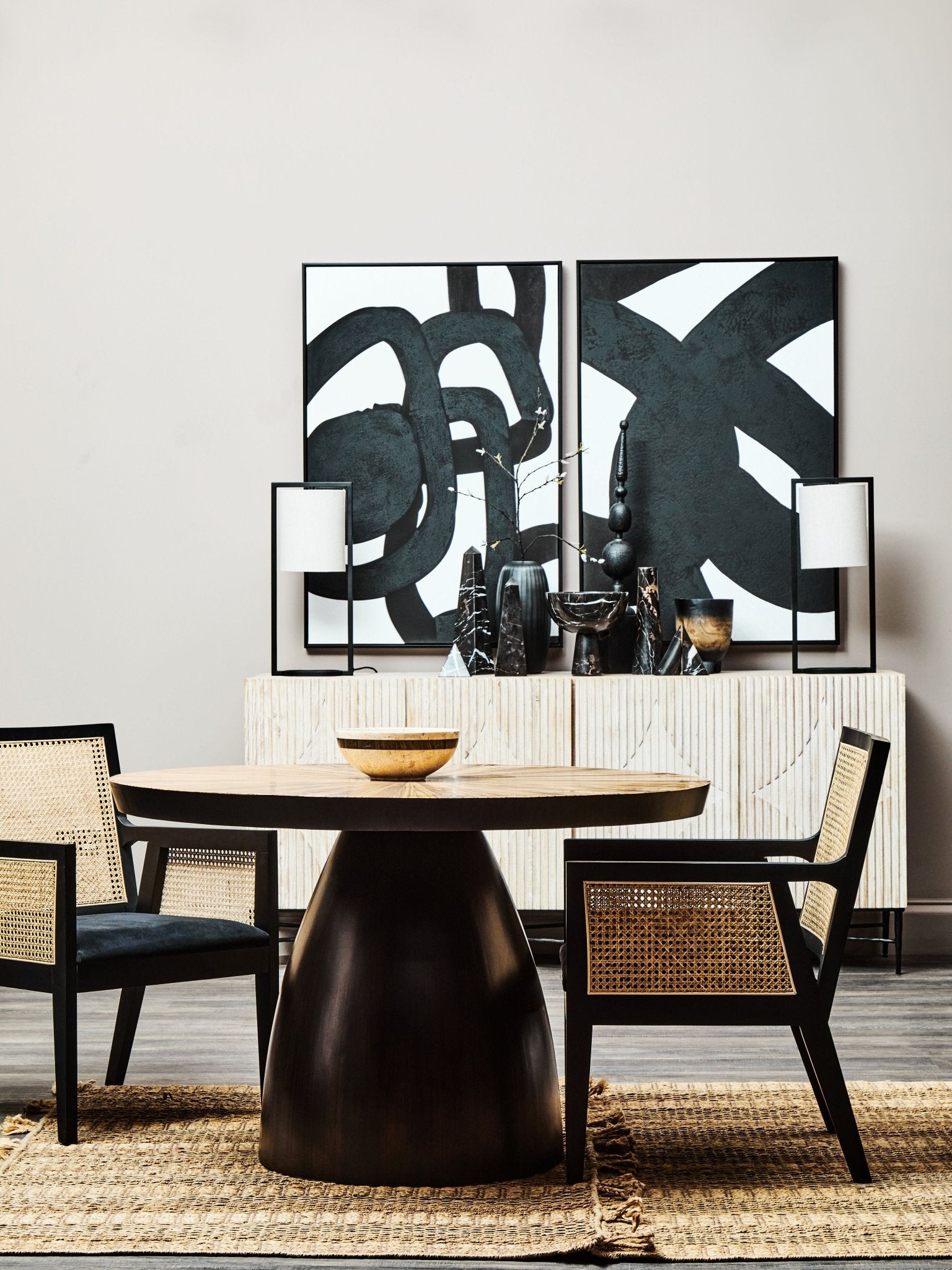 Carin Cane Rattan Back Chair - Skandi London