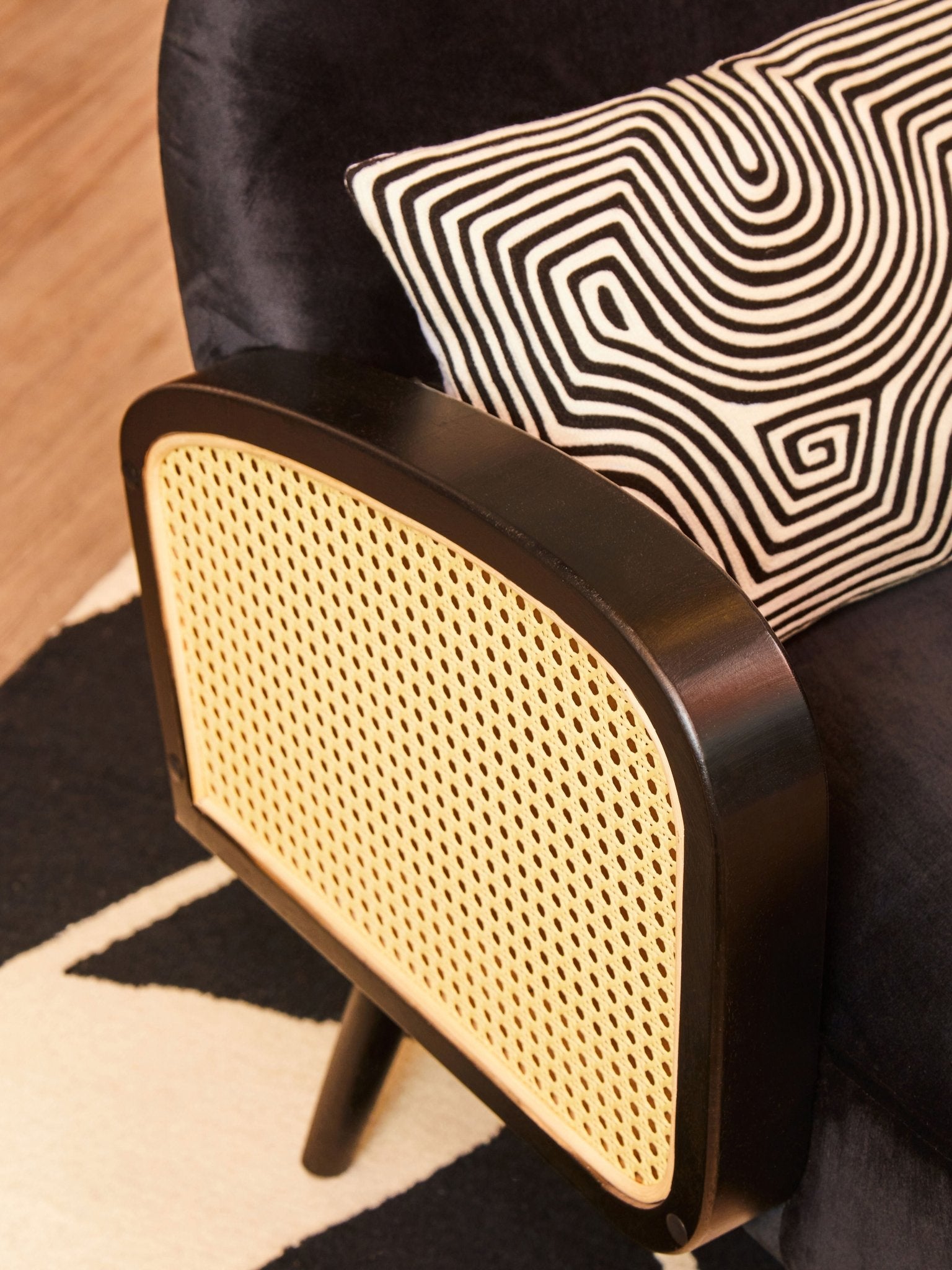 Erik Black Velvet Armchair - Skandi London
