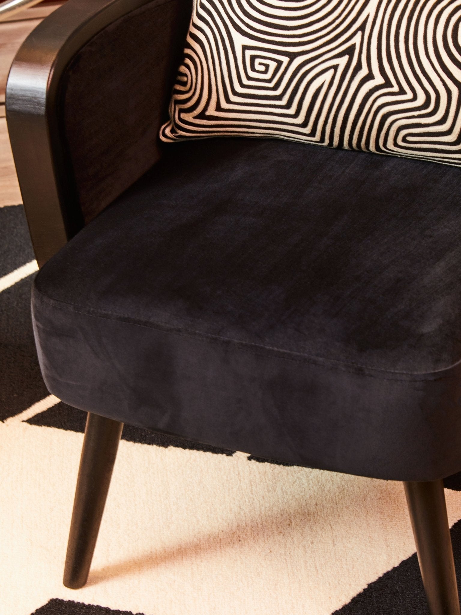 Erik Black Velvet Armchair - Skandi London