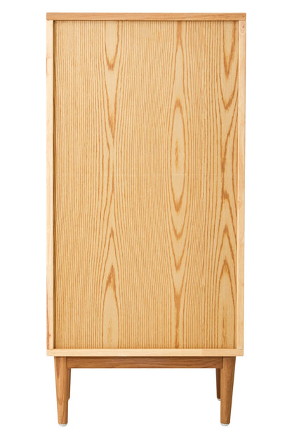 Janica Rattan and Oak Three Drawer Wood Chest - Skandi London