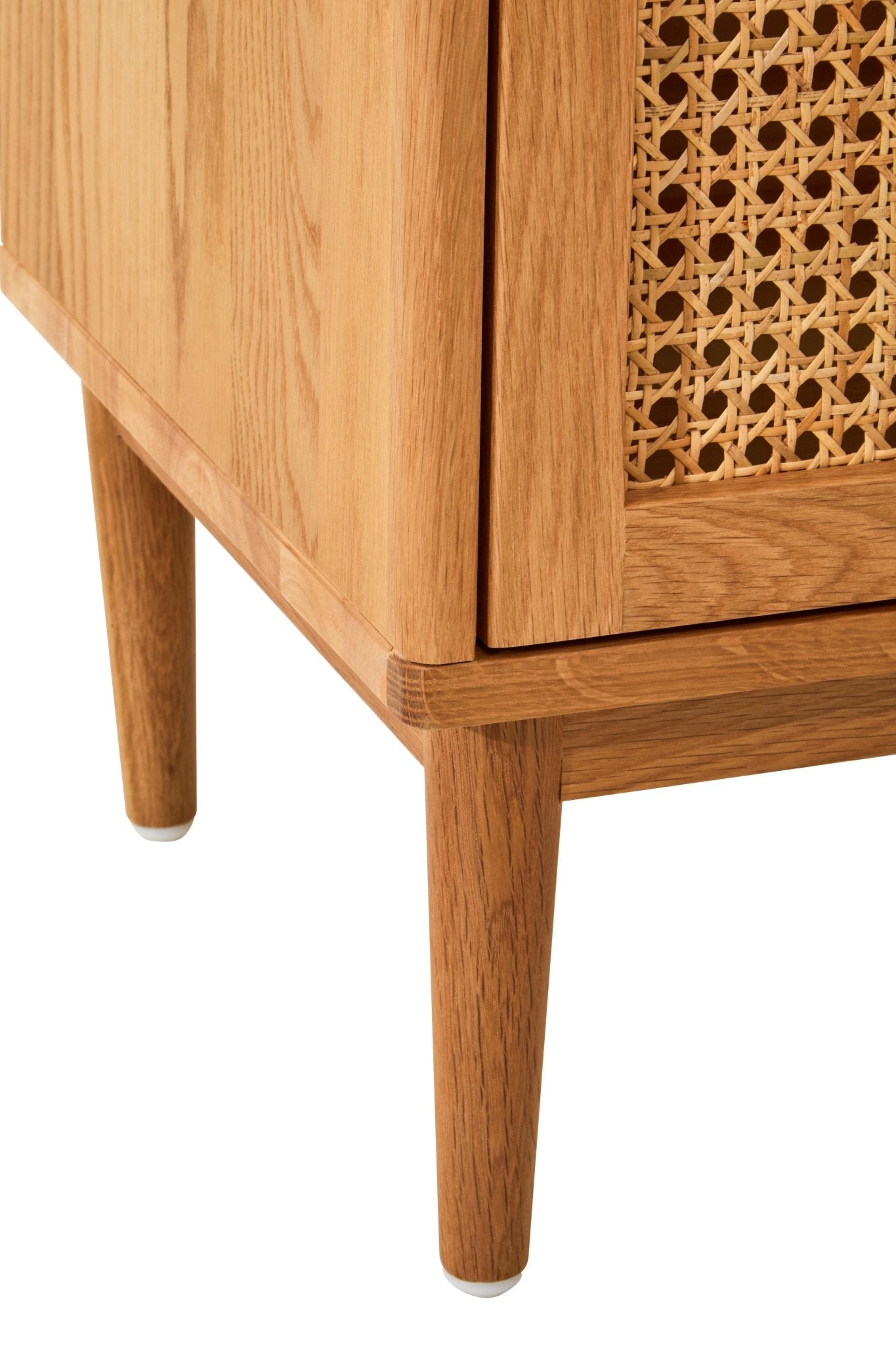 Janica Rattan and Oak Three Drawer Wood Chest - Skandi London