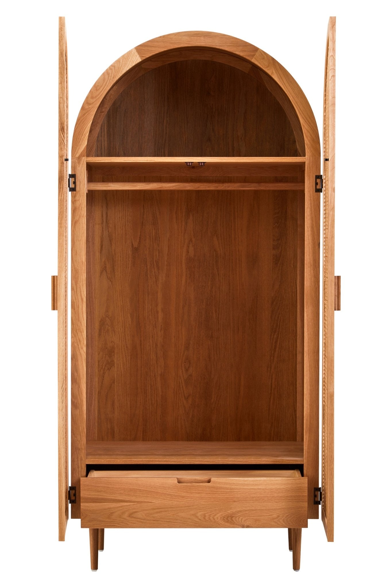 Janica 2 Door Natural Rattan And Oak Cabinet - Skandi London