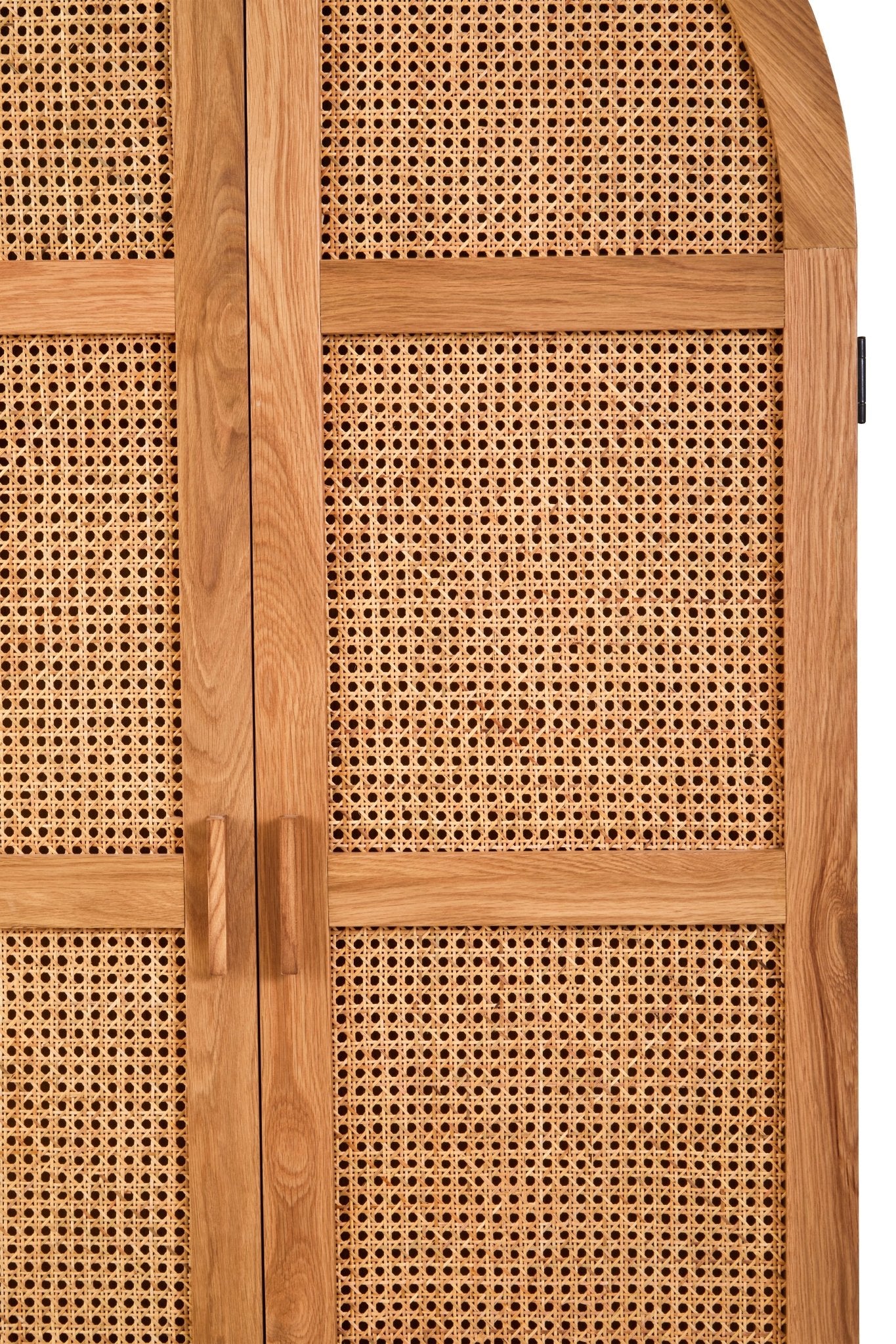 Janica 2 Door Natural Rattan And Oak Cabinet - Skandi London