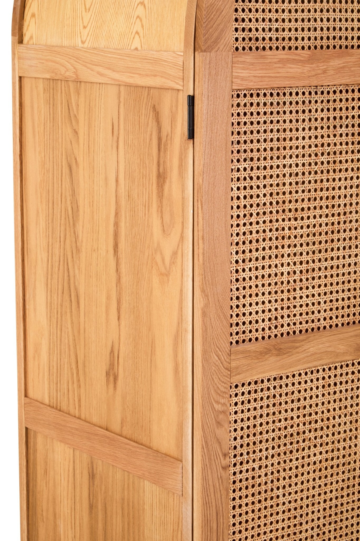 Janica 2 Door Natural Rattan And Oak Cabinet - Skandi London