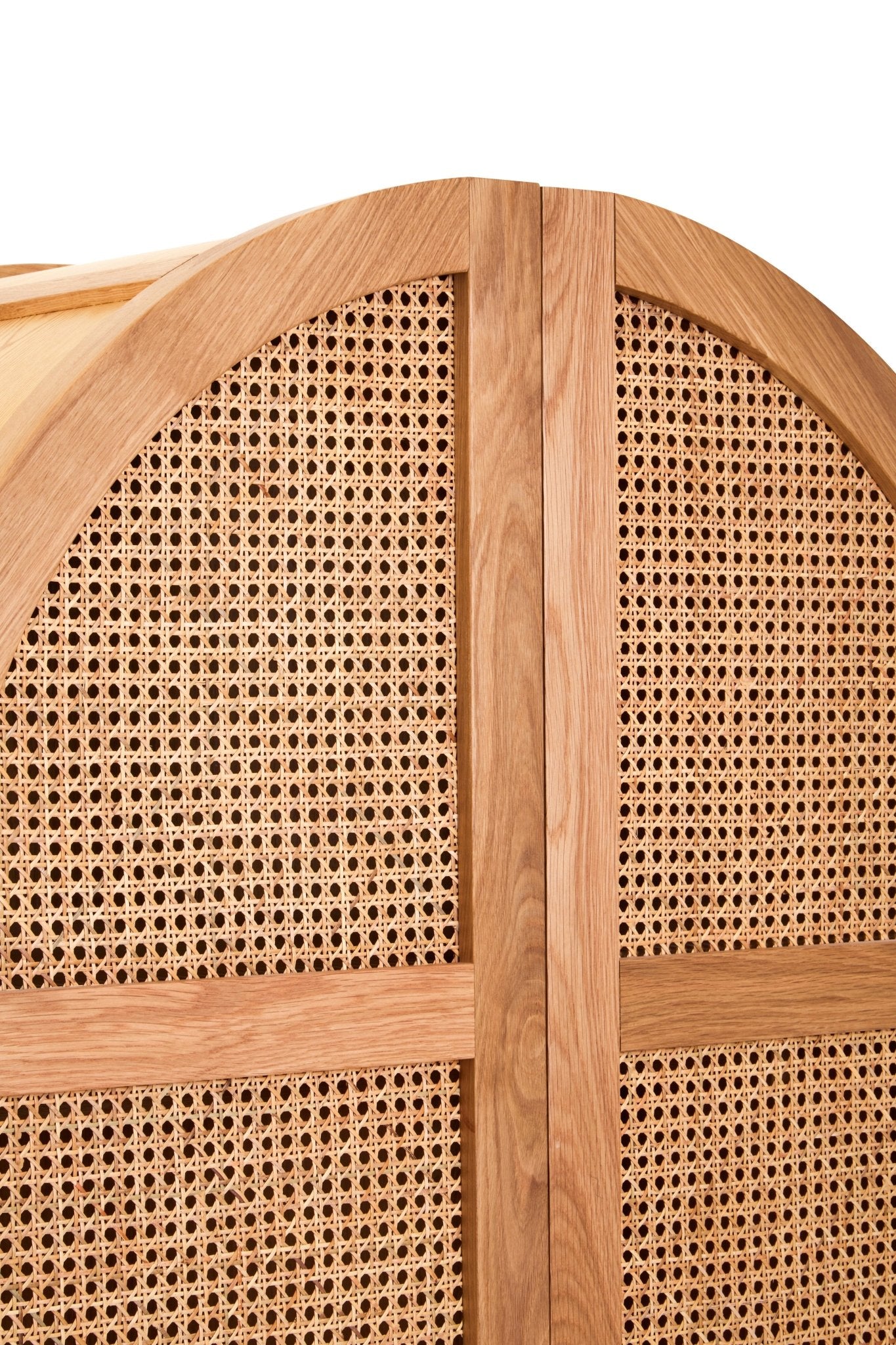 Janica 2 Door Natural Rattan And Oak Cabinet - Skandi London