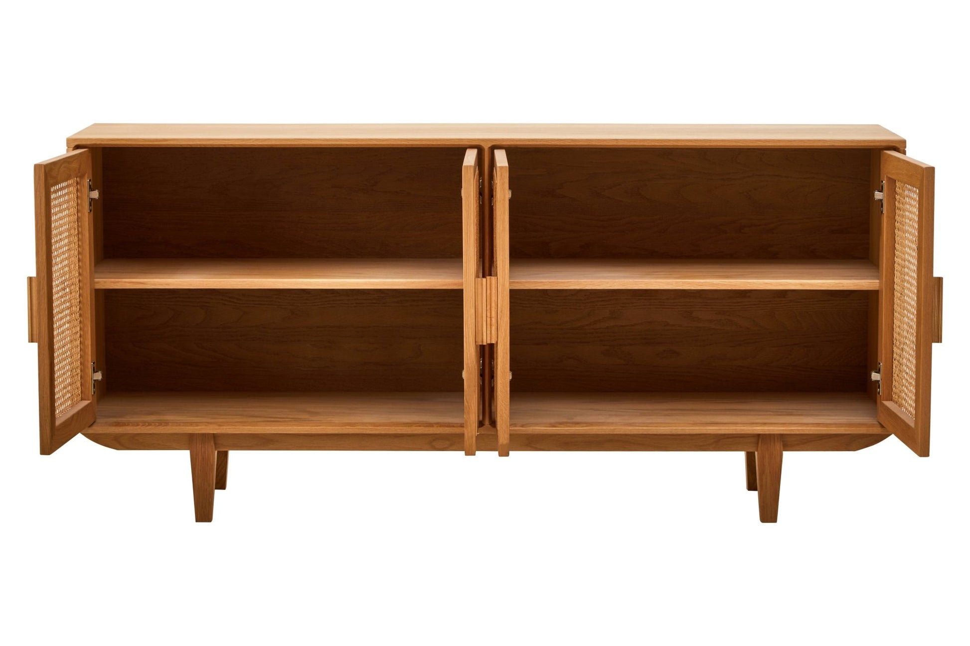 Janica 4 Door Natural Rattan And Oak Sideboard - Skandi London