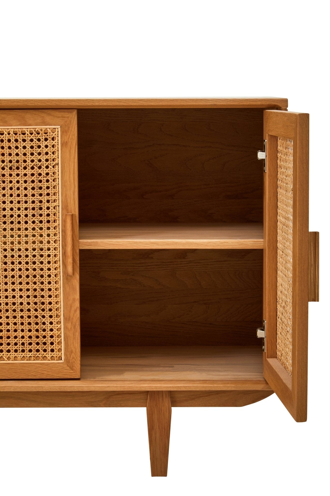Janica 4 Door Natural Rattan And Oak Sideboard - Skandi London