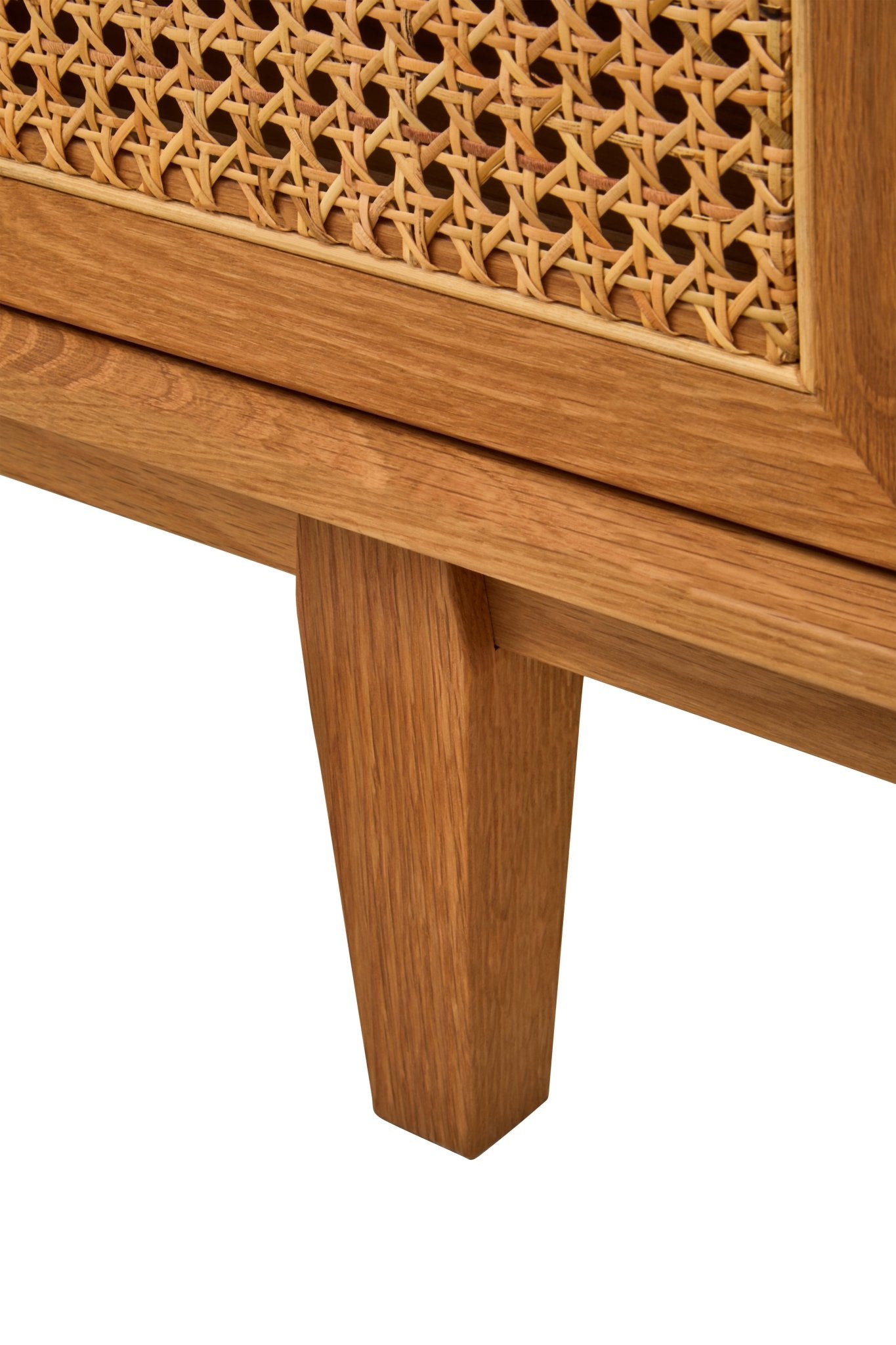 Janica 4 Door Natural Rattan And Oak Sideboard - Skandi London