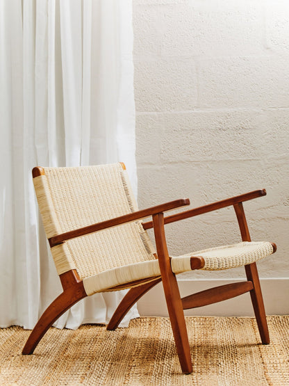 Gunner Woven Chair In Natural Rattan - Skandi London