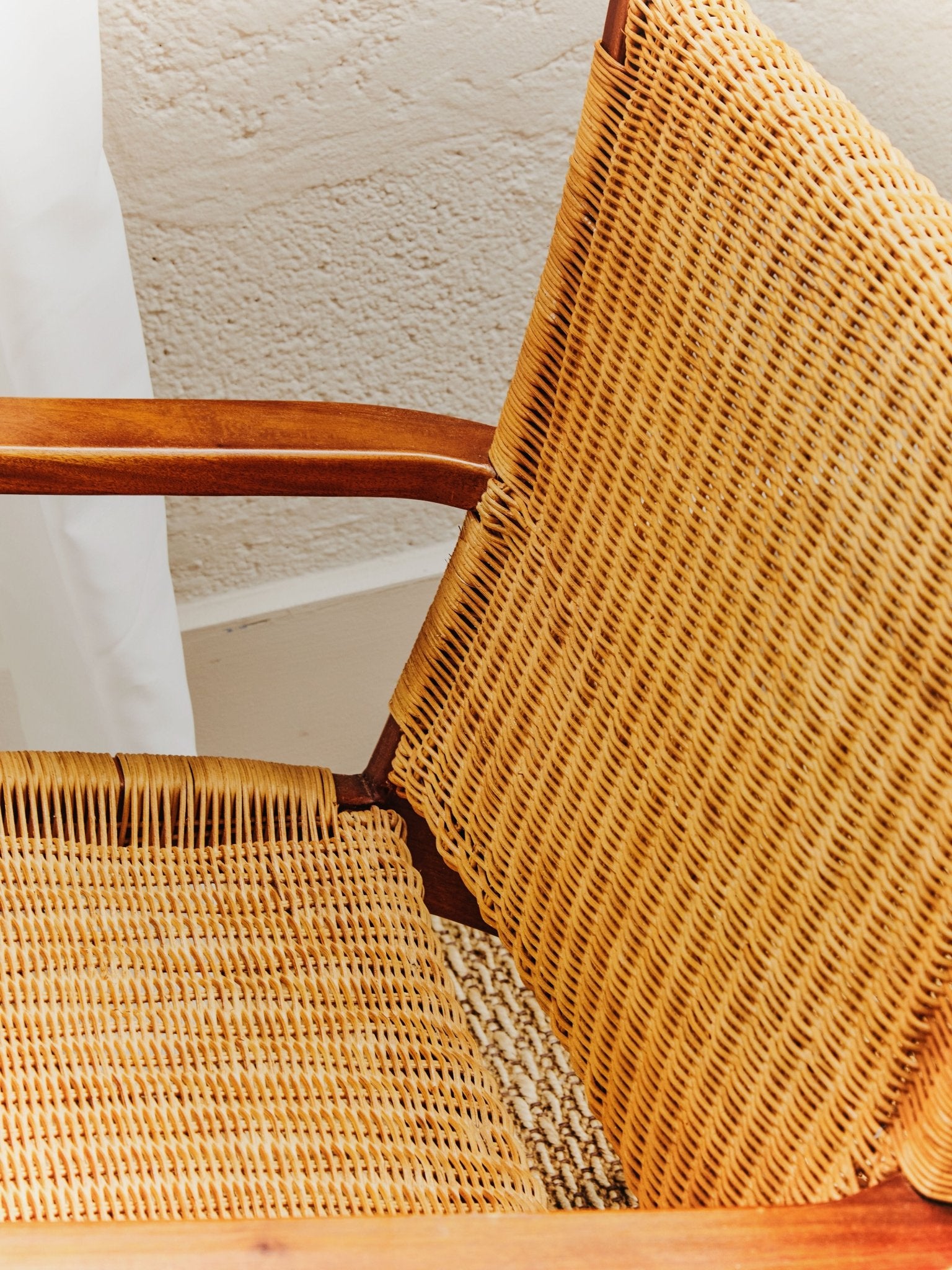 Gunner Woven Chair In Brown Natural Rattan - Skandi London