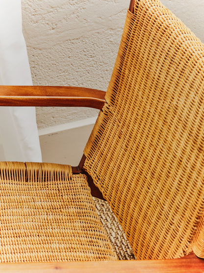 Gunner Woven Chair In Brown Natural Rattan - Skandi London
