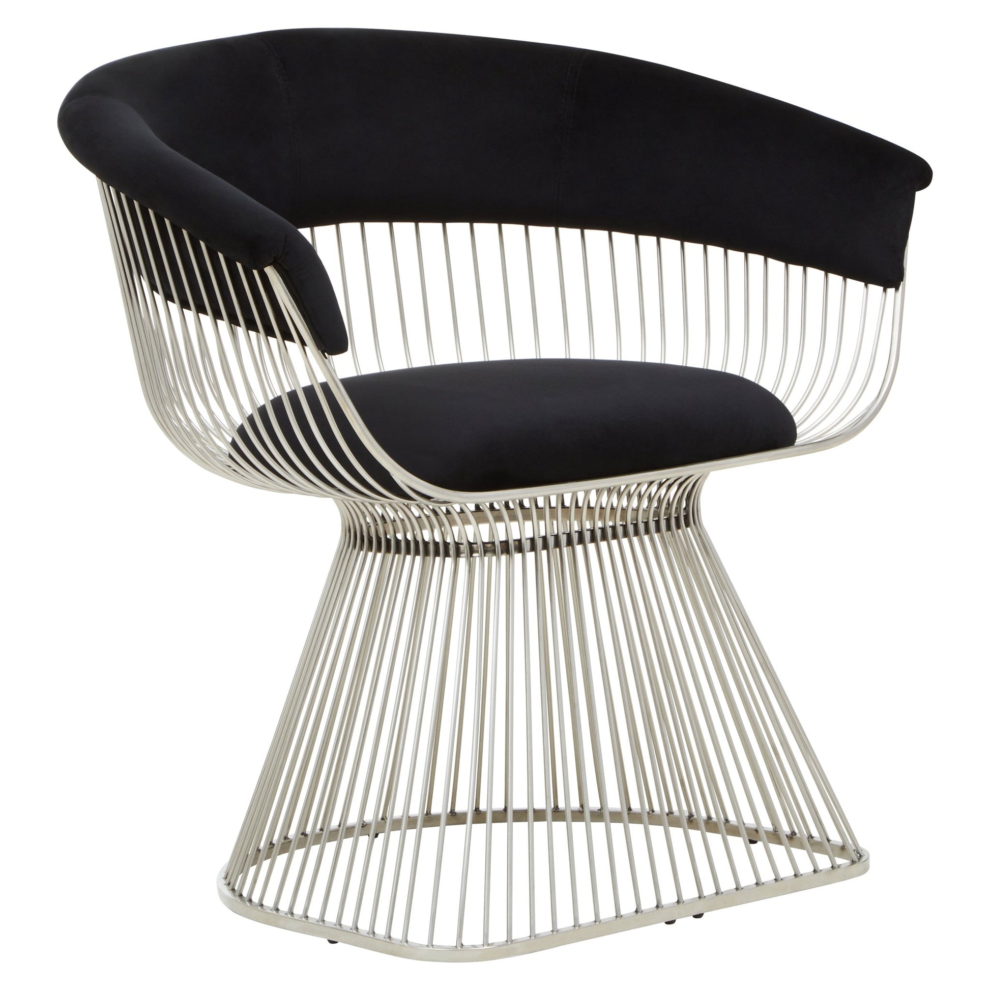 Sander Black and Silver Velvet Chair - Skandi London