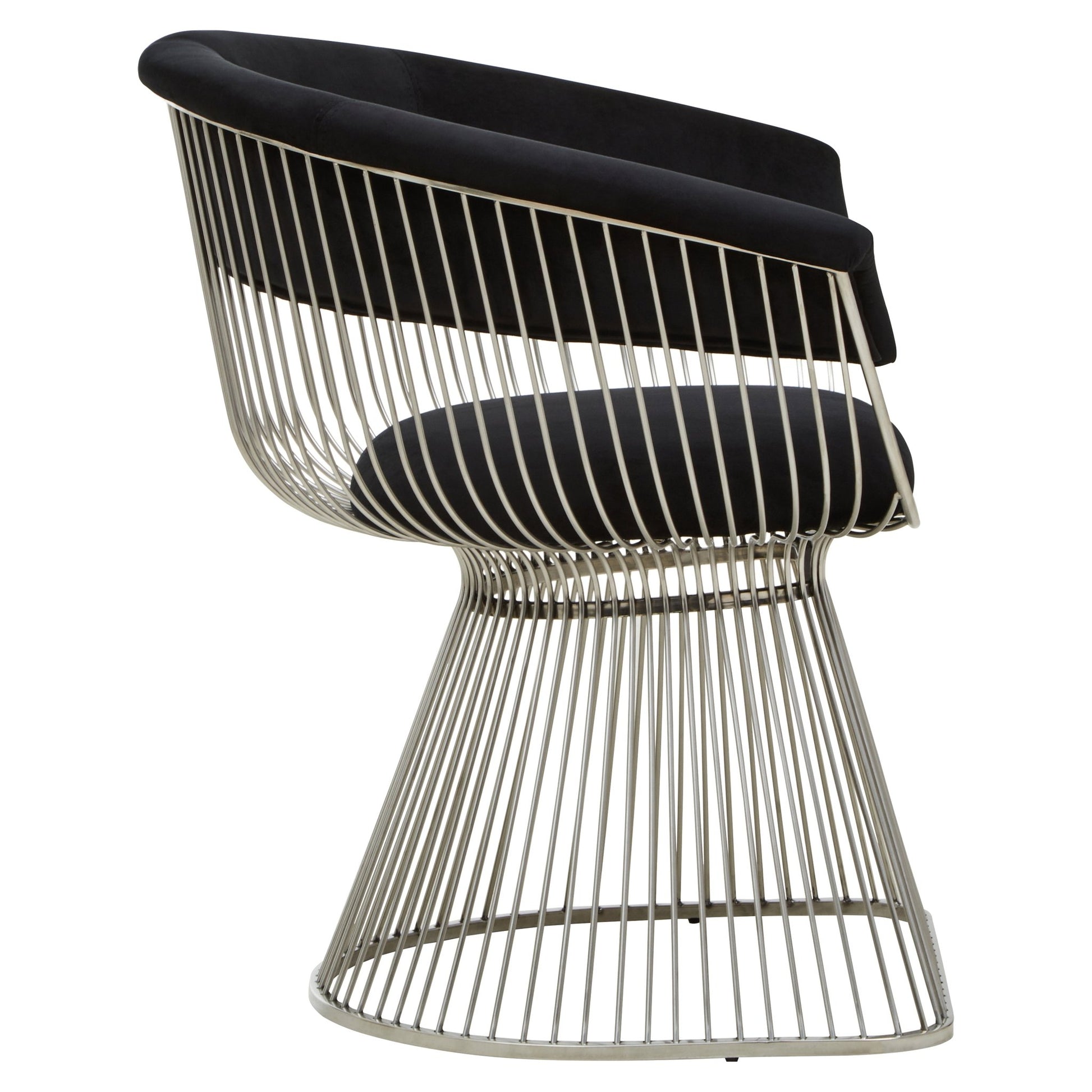 Sander Black and Silver Velvet Chair - Skandi London