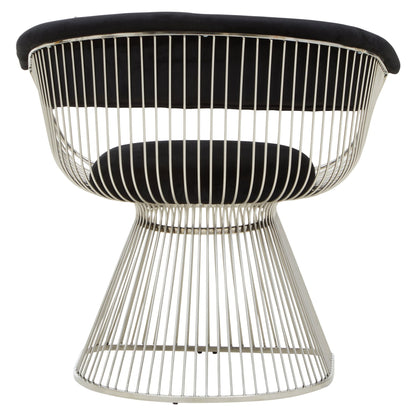 Sander Black and Silver Velvet Chair - Skandi London