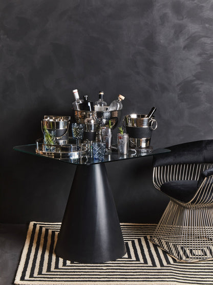 Sander Black and Silver Velvet Chair - Skandi London