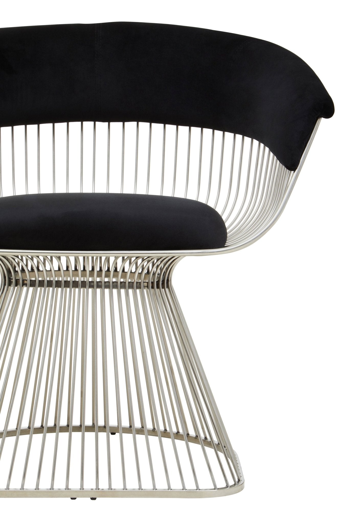 Sander Black and Silver Velvet Chair - Skandi London