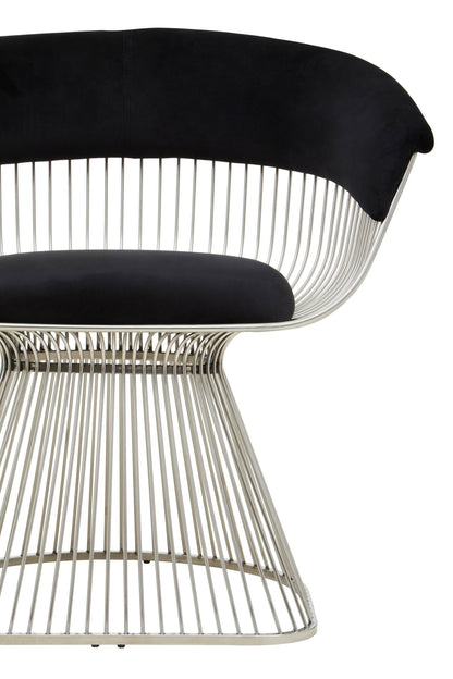 Sander Black and Silver Velvet Chair - Skandi London