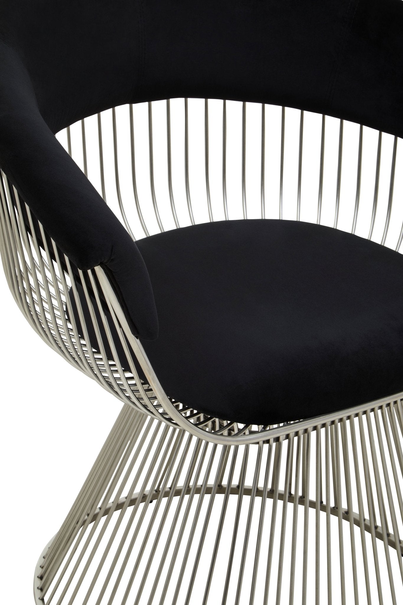 Sander Black and Silver Velvet Chair - Skandi London
