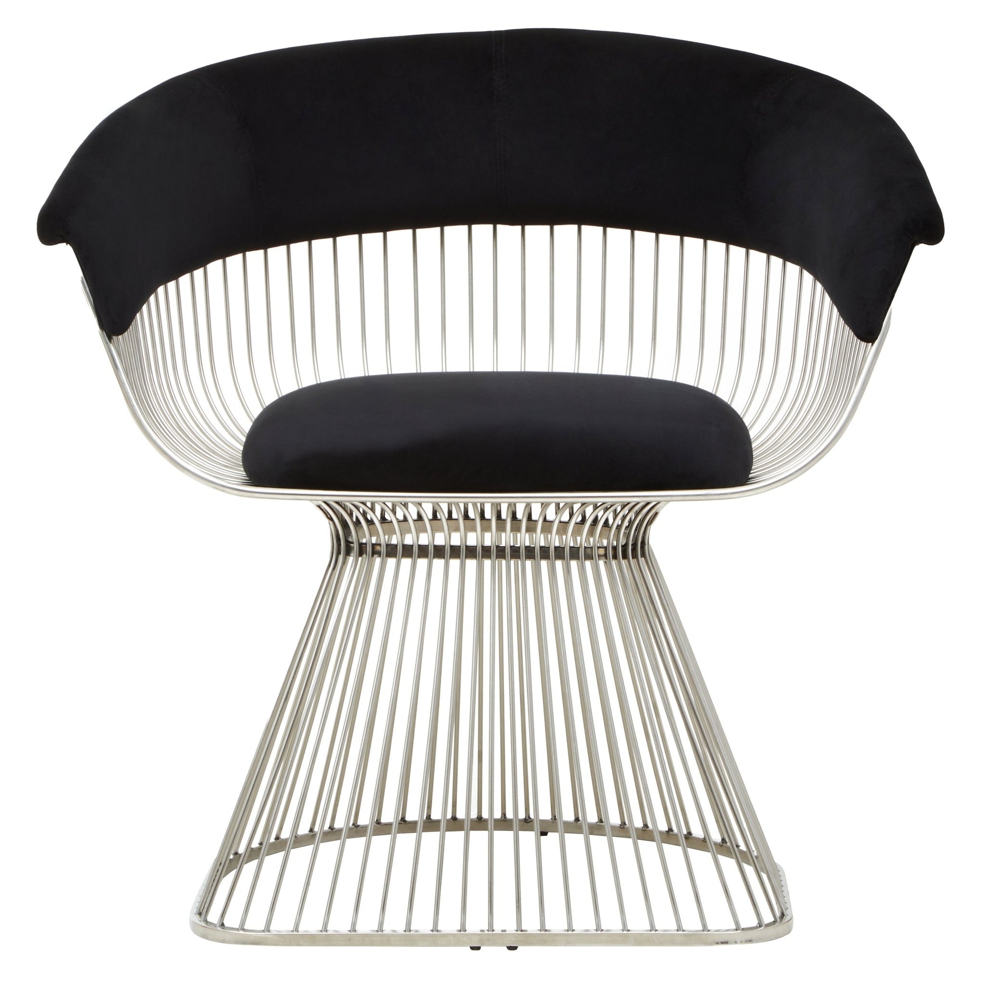 Sander Black and Silver Velvet Chair - Skandi London
