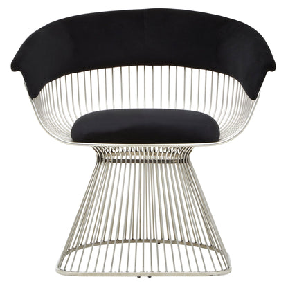 Sander Black and Silver Velvet Chair - Skandi London