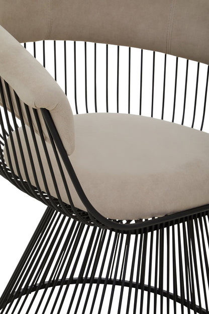 Sander Mink and Black Velvet Chair - Skandi London