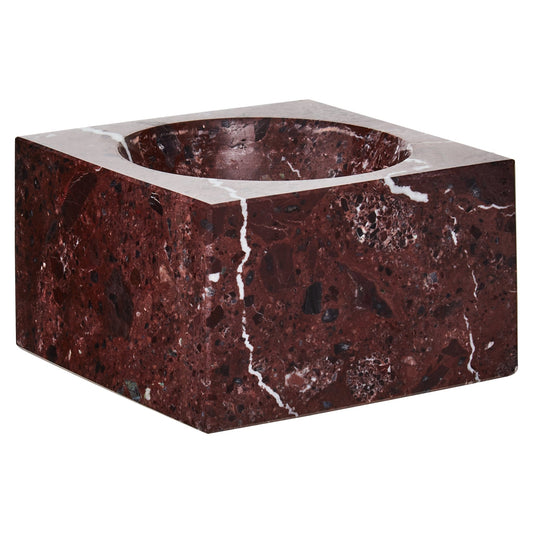 Vida Square Red Marble Bowl - Skandi London