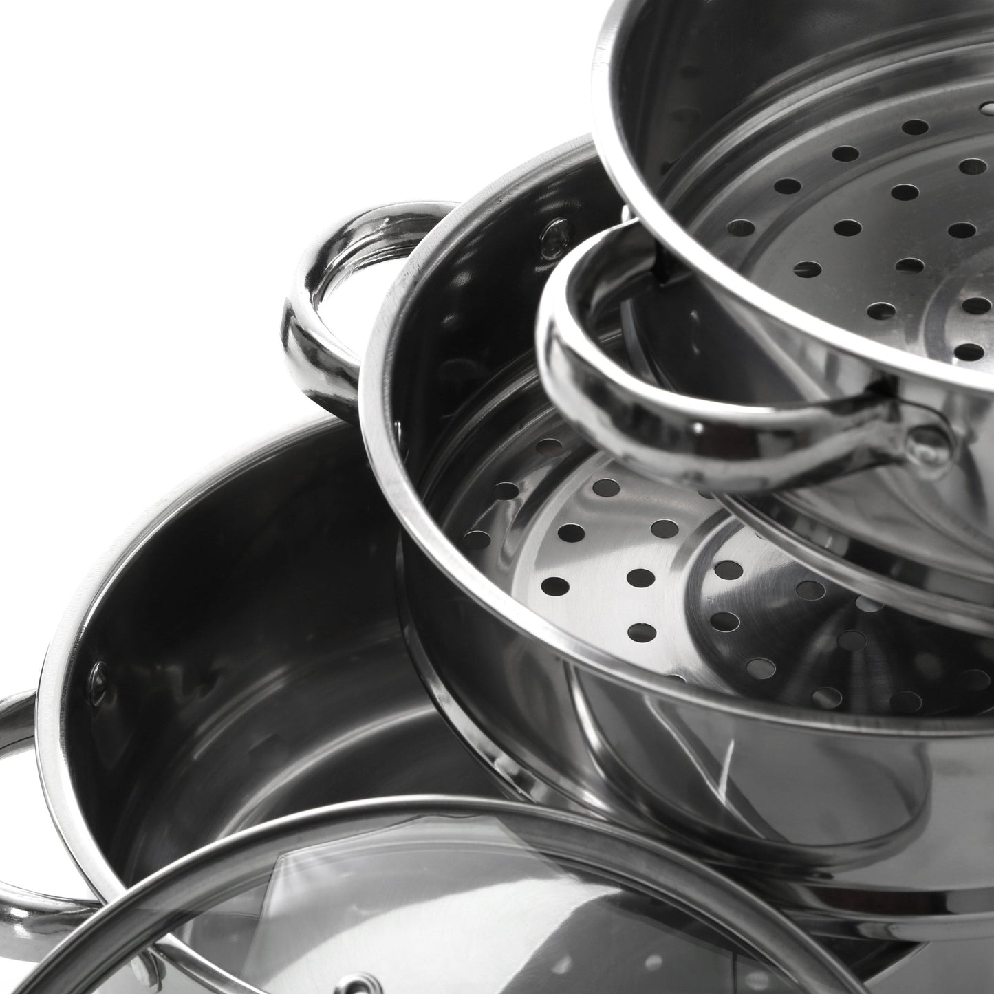Agne Tier Stainless Steel Steamer with Glass Lid - Skandi London