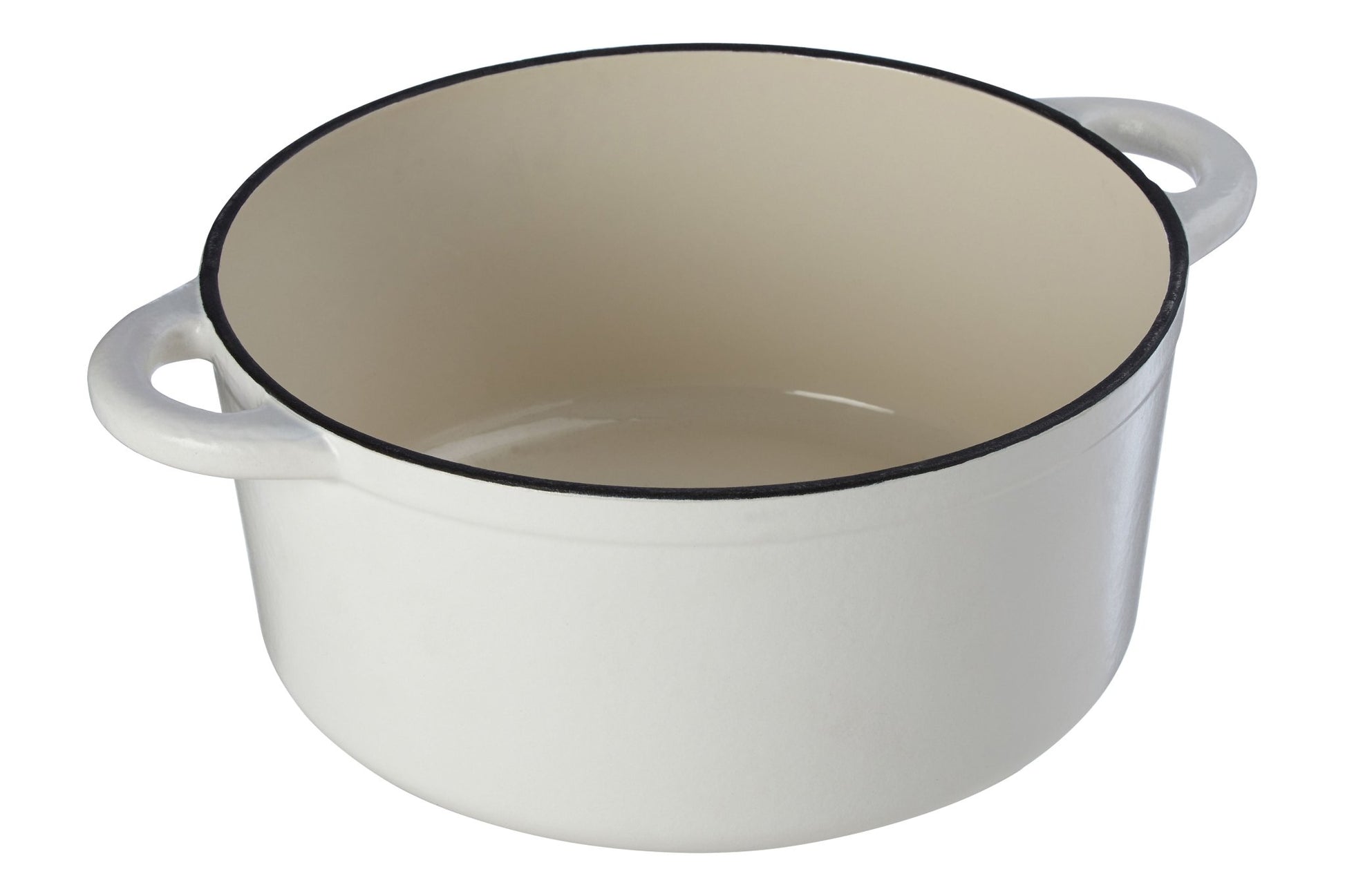 Goran Large White Cast Iron Casserole Dish - Skandi London