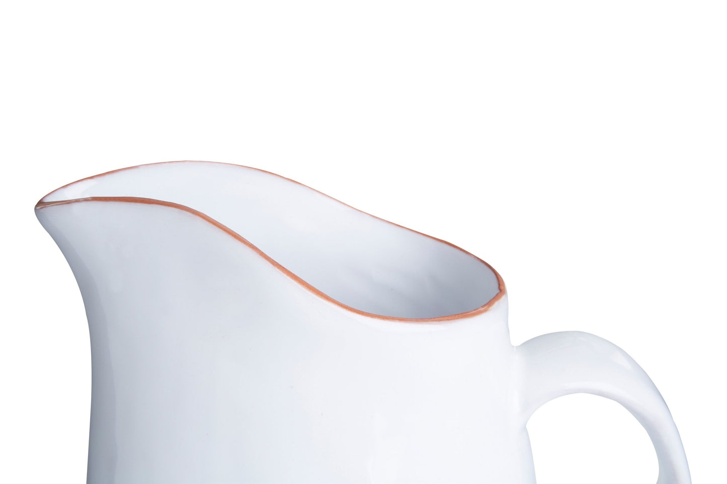 Britta White Glazed Terracotta Pitcher - Skandi London