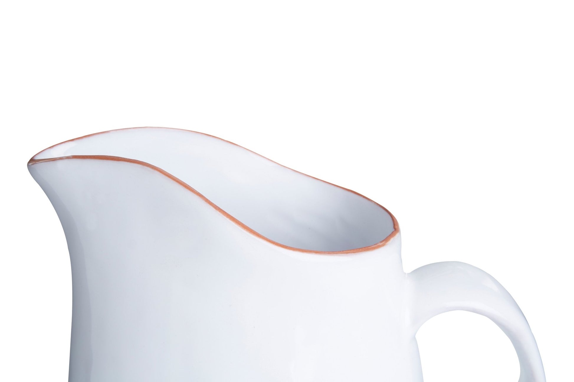 Britta White Glazed Terracotta Pitcher - Skandi London