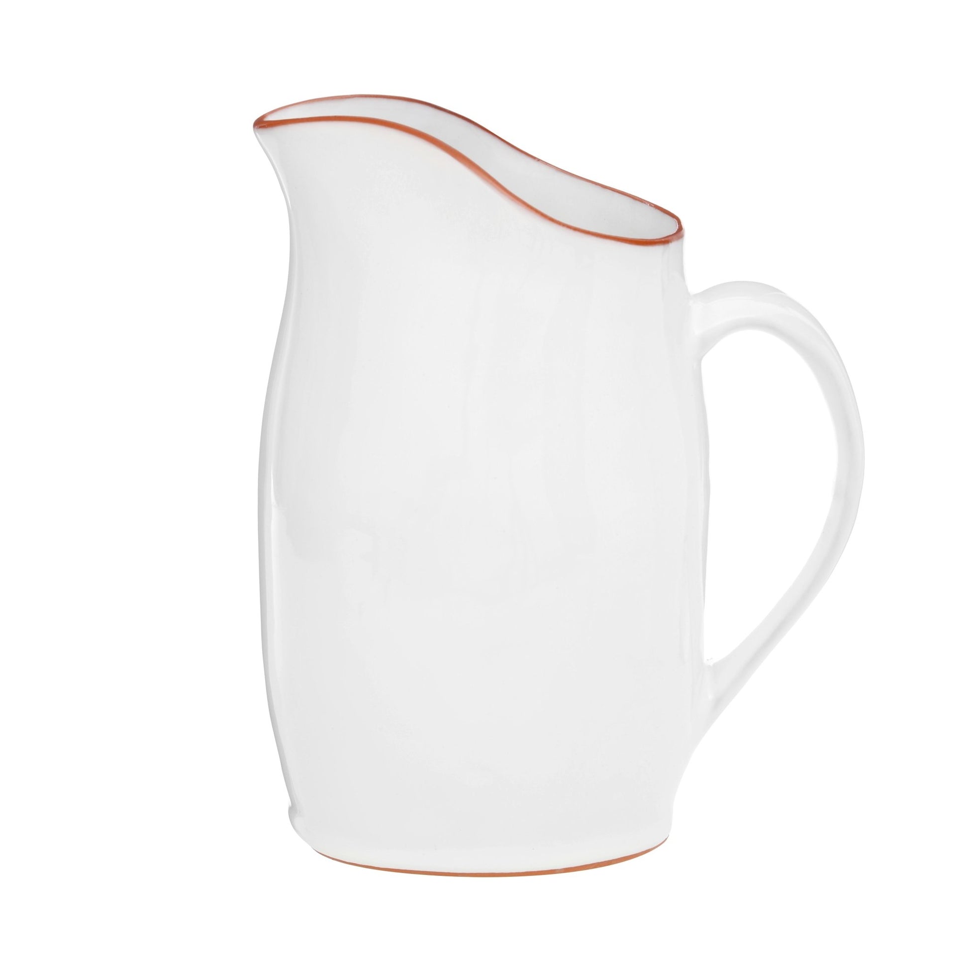 Britta White Glazed Terracotta Pitcher - Skandi London
