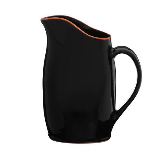 Britta Black Glazed Terracotta Pitcher - Skandi London