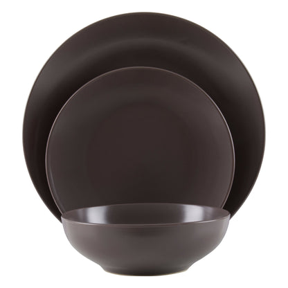 Digby 16 Pc Brown Stoneware Dinner Set - Skandi London