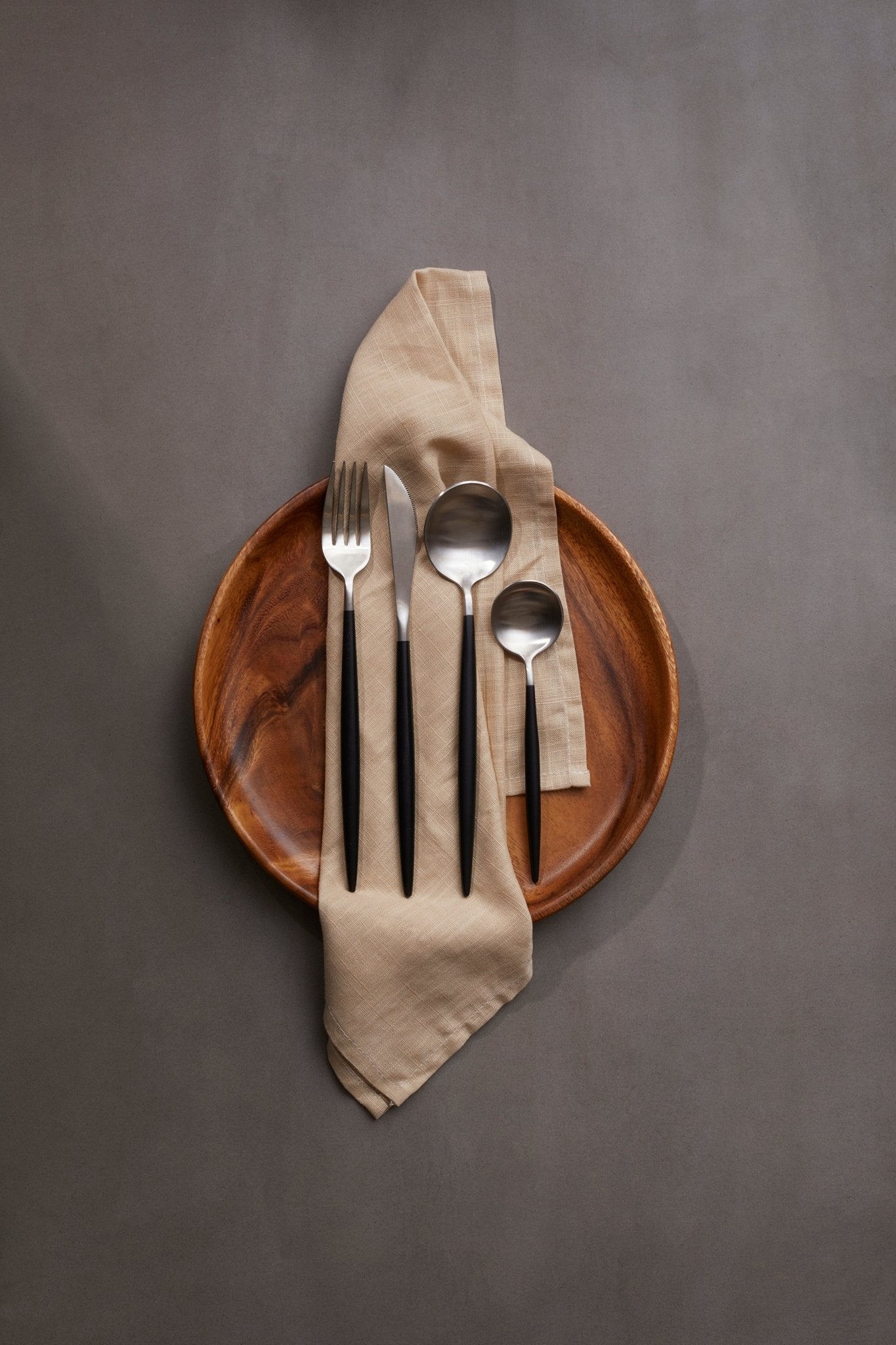 Asmund 16 Piece Matte Silver and Black Cutlery Set - Skandi London